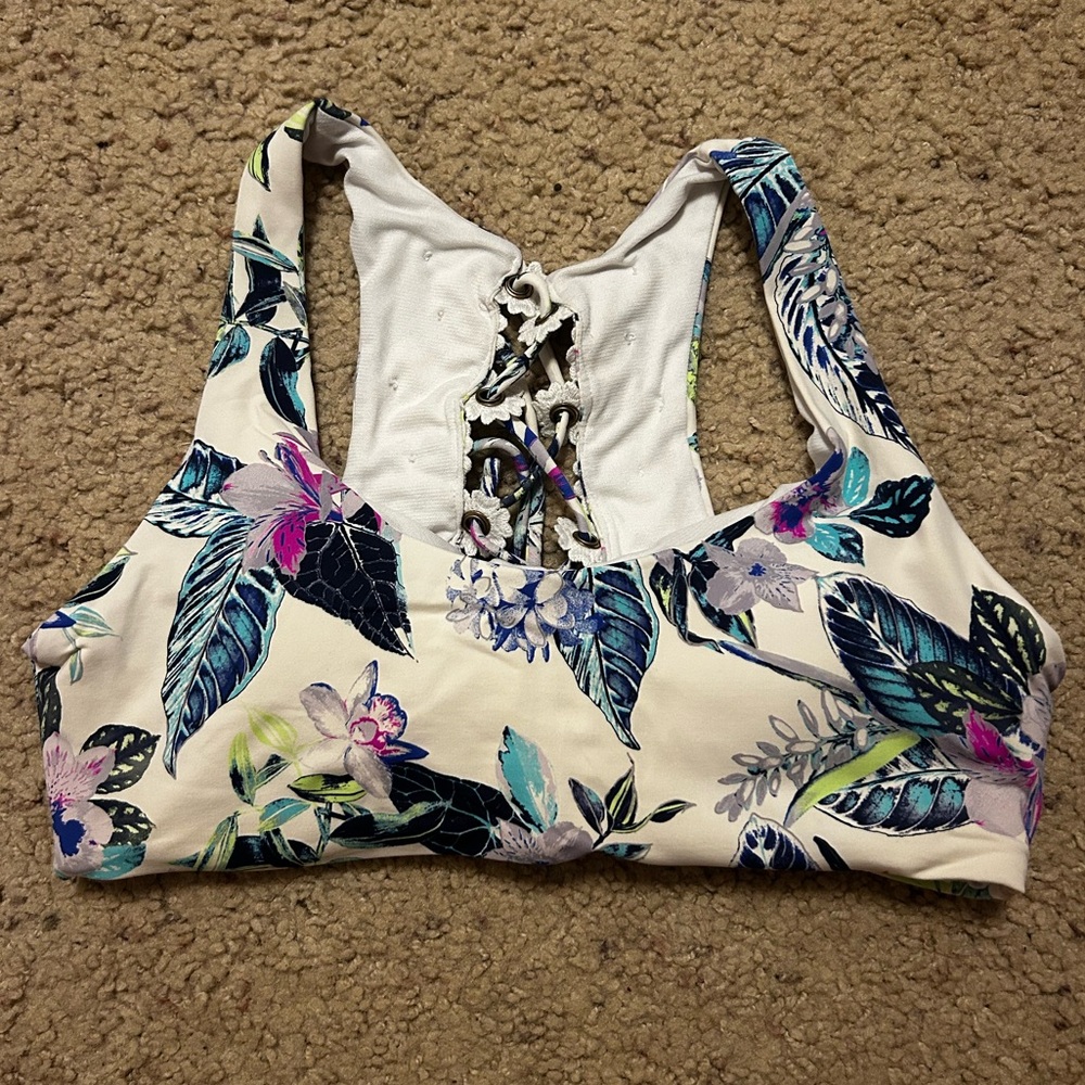 Ambrielle Floral Bikini Swim Top